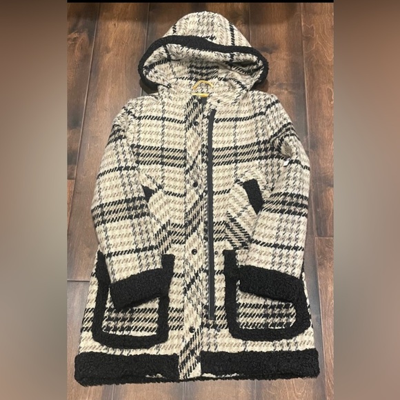 SAM EDELMAN Plaid Hooded Duffle Coat NWOT - Picture 3 of 10